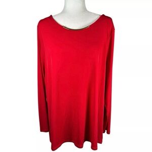 Michael Kors - Red keyhole back long Sleeve Top - NWT